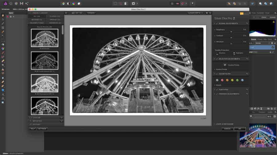 Silver Efex aus Affinity Photo heraus aufgerufen
