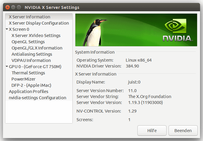 NVidia-Settungs